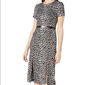 Calvin Klein Leopard Print Midi Sheath